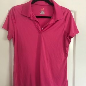 Hanes Cool Dri golf shirt in Hot Pink
